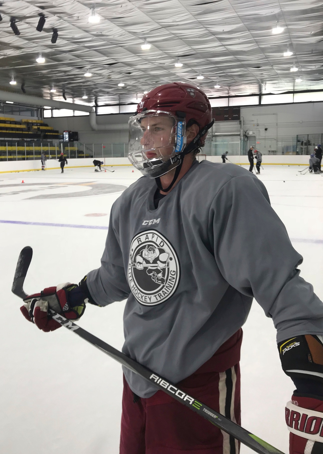 Rapid Hockey athlete on the ice during a skating session